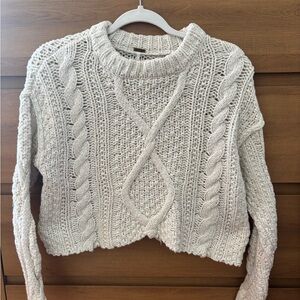 Free People Cable Knit Sweater - Cream